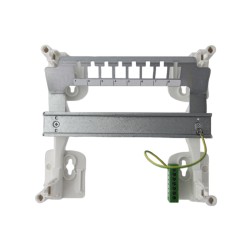 COFFRET DE COM 250 PLASTIQUE + 1 RAIL DIN + SUPPORT 8RJ + MISE A LA TERRE