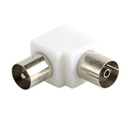 Adaptateur TV 9.52mm M/F coudé à 90° - nickel