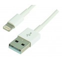 Cordon USB 2.0 A M/Lightning M - 480 Mbps - 2.4A - licence Apple MFI -blanc - 3m