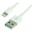 Cordon USB 2.0 A M/Lightning M - 480 Mbps - 2.4A - licence Apple MFI -blanc - 2m