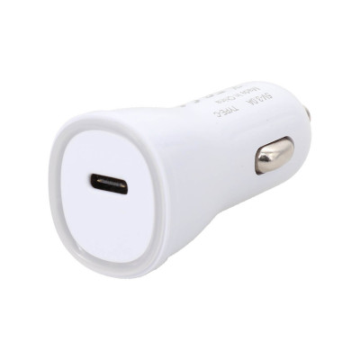 Chargeur USB C - sur allume-cigare - 15W - Blanc