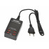 Chargeur 4 USB A F sur secteur 230V - 5V/2.4A - smart charge - noir - 1m20