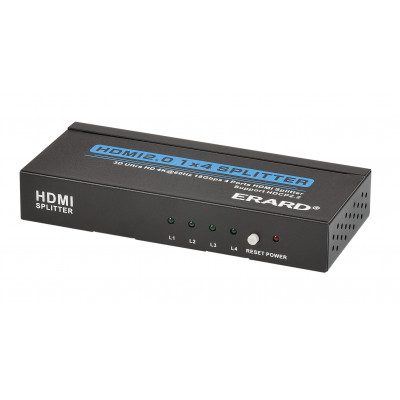 Répartiteur HDMI 1 vers 4 - 4K 60ips - HDR 4:4:4 - 18 Gbps - boitier métal