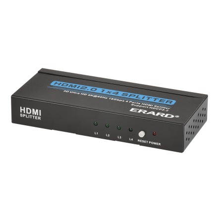 Répartiteur HDMI 1 vers 4 - 4K 60ips - HDR 4:4:4 - 18 Gbps - boitier métal