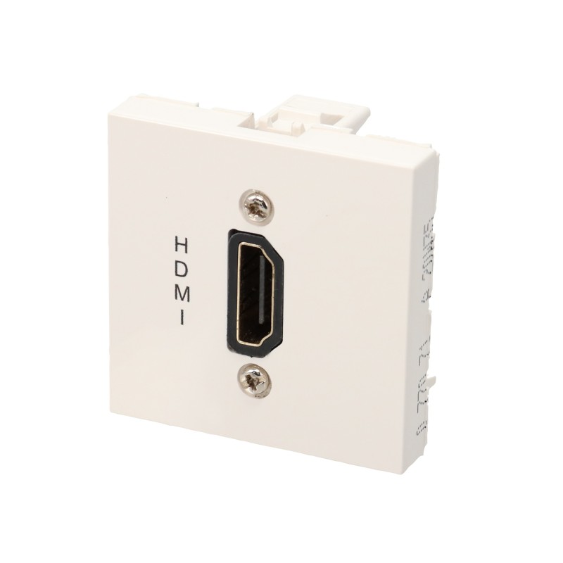 Plastron HDMI avec taversée coudée - - AF/AF - 2 modules - obturateur LEGRAND