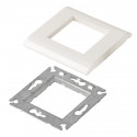 supports 2 modules - 1 support + 1 cadre - compatible LEGRAND - 80x80mm