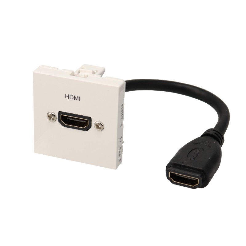 Plastron câblé 2 modules - HDMI - obturateur LEGRAND - 8K - 45x45mm - 0m20