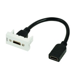 Plastron câblé 1 module - HDMI - obturateur LEGRAND - 4K/60ips - 45x22.5mm- 0m20