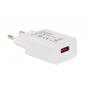 Chargeur USB A F - sur secteur 230V - 5V/2.4A (Smart Charge) - 12 W - blanc mat