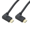 Cordon HDMI A M/M coudé latéral à 90° - 2m - 4K/60ips HDR 4:4:4 - 18 gbps - OR