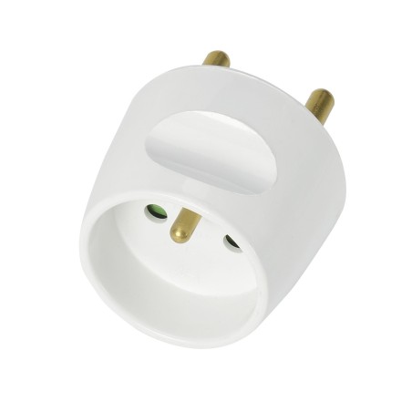 Adaptateur électrique 230V (2 P+T) M/F - 16A vers 20A - blanc