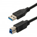 Cordon USB 3.2 gen 1 - A M / B M - noir - 0m20
