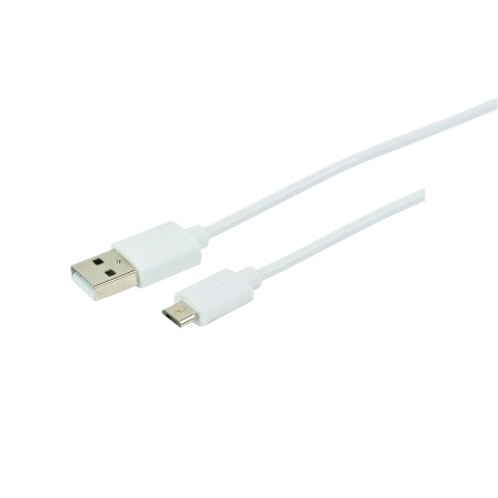 Cordon USB 2.0 - micro USB M / A M - 2.4A - 480 mbps - blanc - 3m