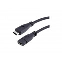 Cordon USB 3.2 gen 1 - C M/F - 3A - 5gbps - PD 60W - Alt+thun mode noir - 1 m