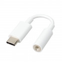 Adaptateur USB C M vers Jack 3.5MM F - blanc - prises alu - 14cm