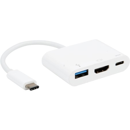 Convertisseur USB 3.2 gen 1 - C M vers HDMI+USB C+USB A F - plug & play - 15cm