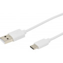 Cordon USB 2.0 - A M / C M - 3A - 480 mbps - blanc - 3m