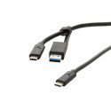 Cordon USBC M/M 3.2 GEN2 10G + adaptateur C Femelle vers USB A Male - 2 M