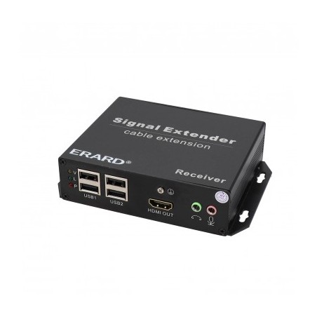 Extendeur HDMI + fonction KVM via fibre optique - 4K