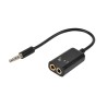 Adapt Jack 3.5mm M / 2 x Jack 3.5mm F - micro+Casque - 10cm