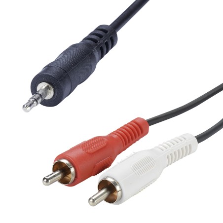 Cordon Jack 3.5mm M / 2 RCA M - 1m, couleur cordon noire