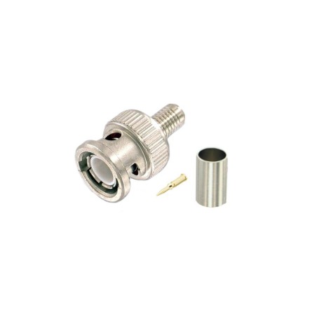 Prise BNC 6.10 mm M à sertir - pour câbles KX6 - 75 Ohms - nickel