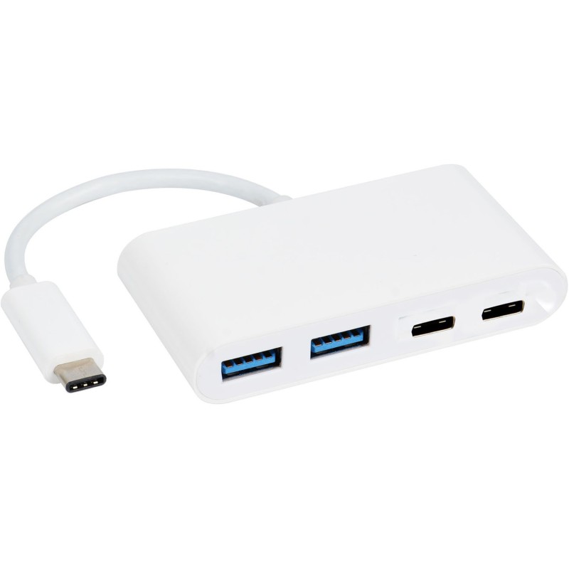 Convertisseur USB 3.2 gen 1 - C M vers HDMI F + USB C F + 2 USB A F - 15cm