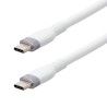Cordon USB 2.0 - C M/M - 3A - gaine blanche ultra flexible - 2m