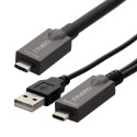 Cordon AOC - USB C M/M - data + vidéo - 8K/60ips - prises métal - OR - 10 m