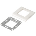 Support 2 modules - 1 support + 1 cadre - compatible LEGRAND - 80x80 mm