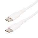 Cordon USB 2.0 - C M/M - 3A - blanc - 1 m