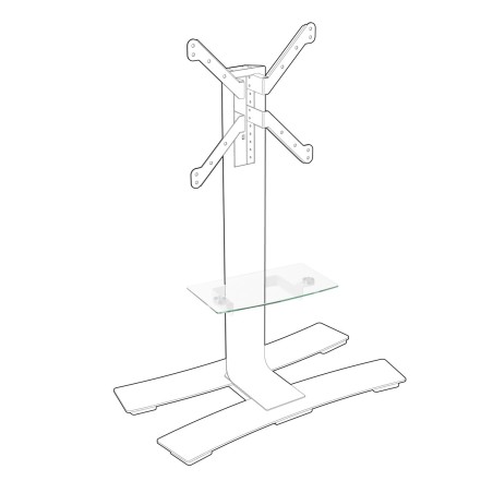 WIIL - Tablette Blanche pour colonnes WILL, poids maximum supporté de 5 kg