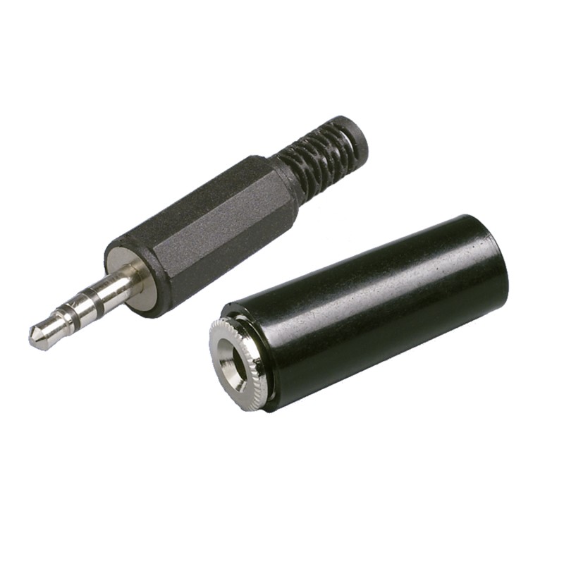 1 FICHE JACK 3.5MM MÂLE + 1 PRISE JACK 3.5MM FEMELLE - A SOU