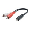 ADAPTATEUR 2 RCA MÂLE / JACK 3.5 MM FEMELLE - 20CM