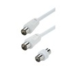 CORDON TV 9,52mm - 3C2V - Male / Femelle - 3m + Adaptateur
