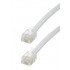 Cordon RJ11 M/M - haut-débit ADSL - gaine pvc plate blanche - 3m