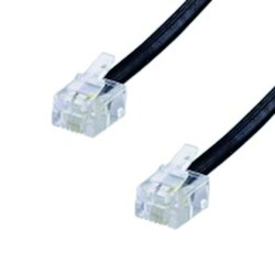 CORDON RJ11 Male / Male - Haut-DEbit ADSL - Noir - 2m