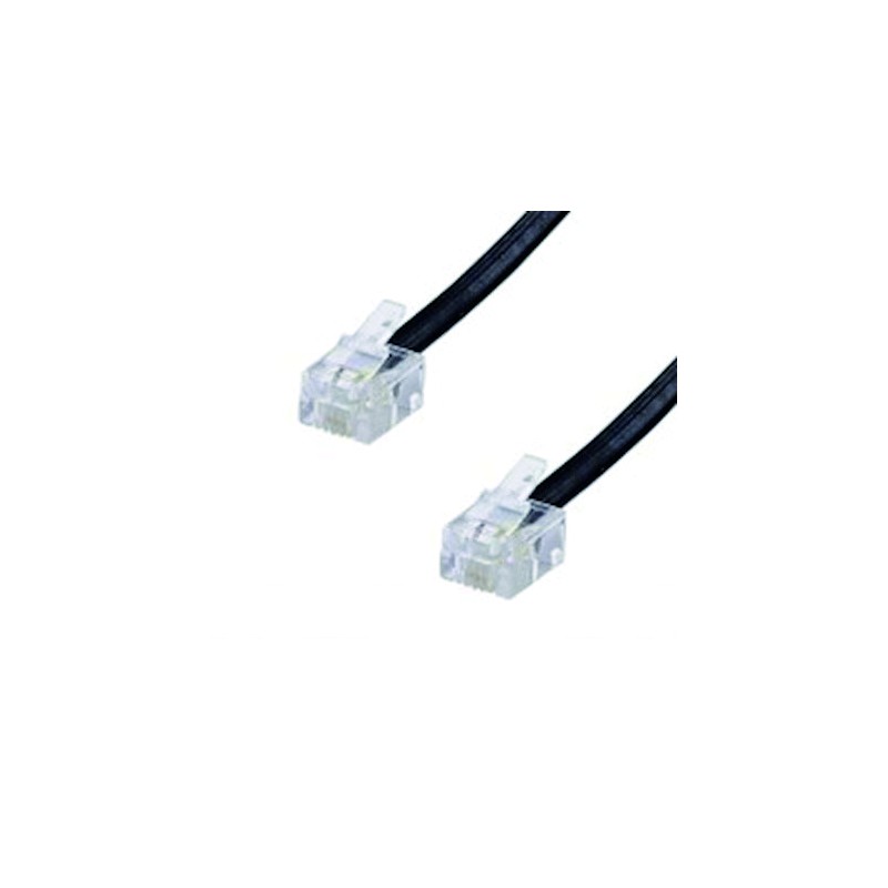 CORDON RJ11 Male / Male - Haut-DEbit ADSL - Noir - 2m