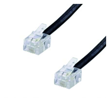 CORDON RJ11 Male / Male - Haut-DEbit ADSL - Noir - 2m