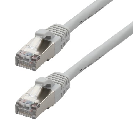 Cordon RJ45 M/M - Cat. 6a- F/UTP - Gaine LSZH grise - Snagless - 500MHz - 15m