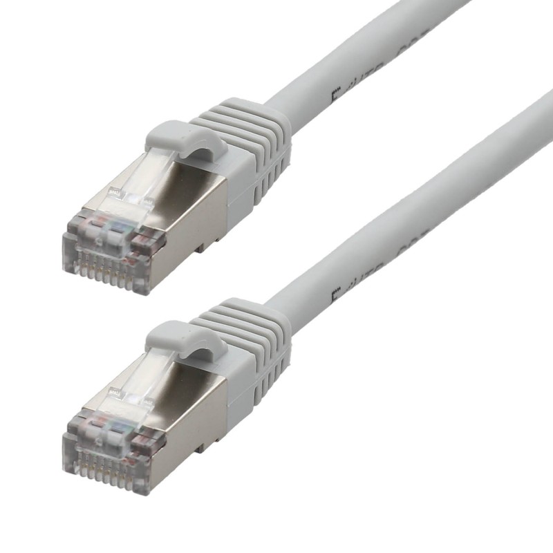 Cordon RJ45 M/M - Cat. 6a- F/UTP - Gaine LSZH grise - Snagless - 500MHz - 3m