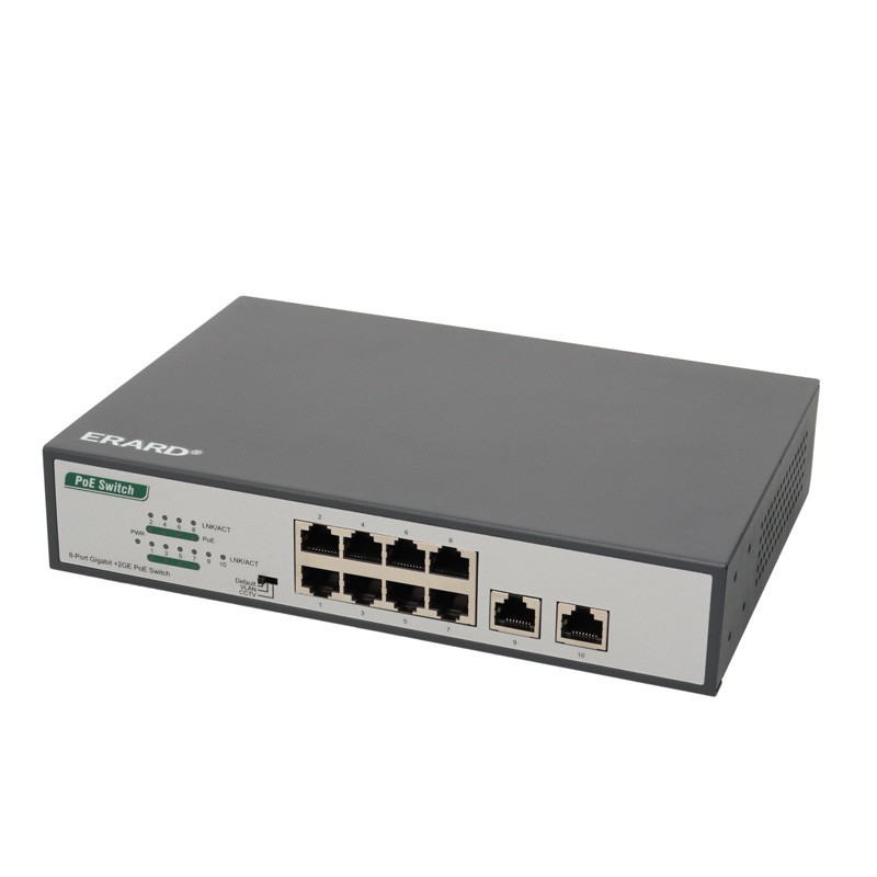 Switch ethernet POE - 10 x RJ45 F - 10/100/1000 Mbps - 32 W - affichage LED