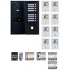 Pack GT vidéo 8 BP programmé avec platine façade noire satin