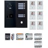 Pack GT vidéo 6 BP programmé avec platine façade noire satin