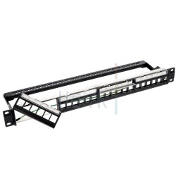 PANNEAU 19'' 1U NU 24P (MODULES AMOVIBLES +PORTE ETIQU.)