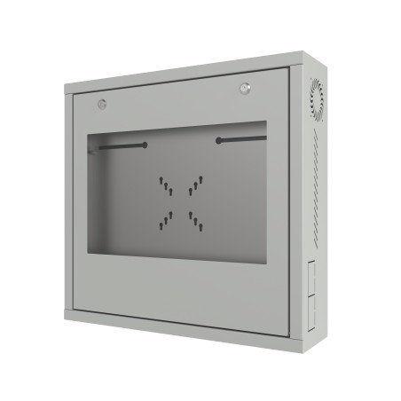 Coffret mural CCTV/DVR/NVR porte vitrée profondeur 200 blanc monté