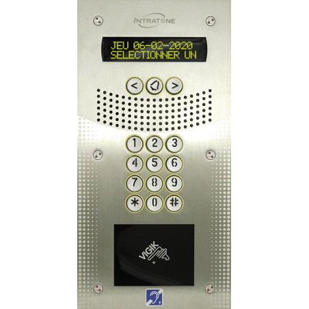 PLAT VISIO V4 DEFIL INOX CAM PINHOL+CLAVIER+TETE VIGIK+® EN