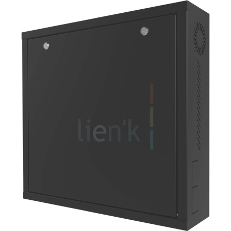 Coffret mural CCTV/DVR/NVR porte pleine profondeur 150 noir monté