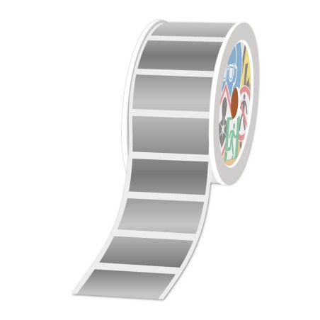 Rouleaux prédécoupés 50 x 25 mm - Platinium Argent / 1100 unités par rouleau