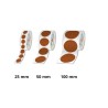 Rouleaux pastilles prédécoupées, Marron, Ø 100mm - Par rouleau de 250 étiquettes